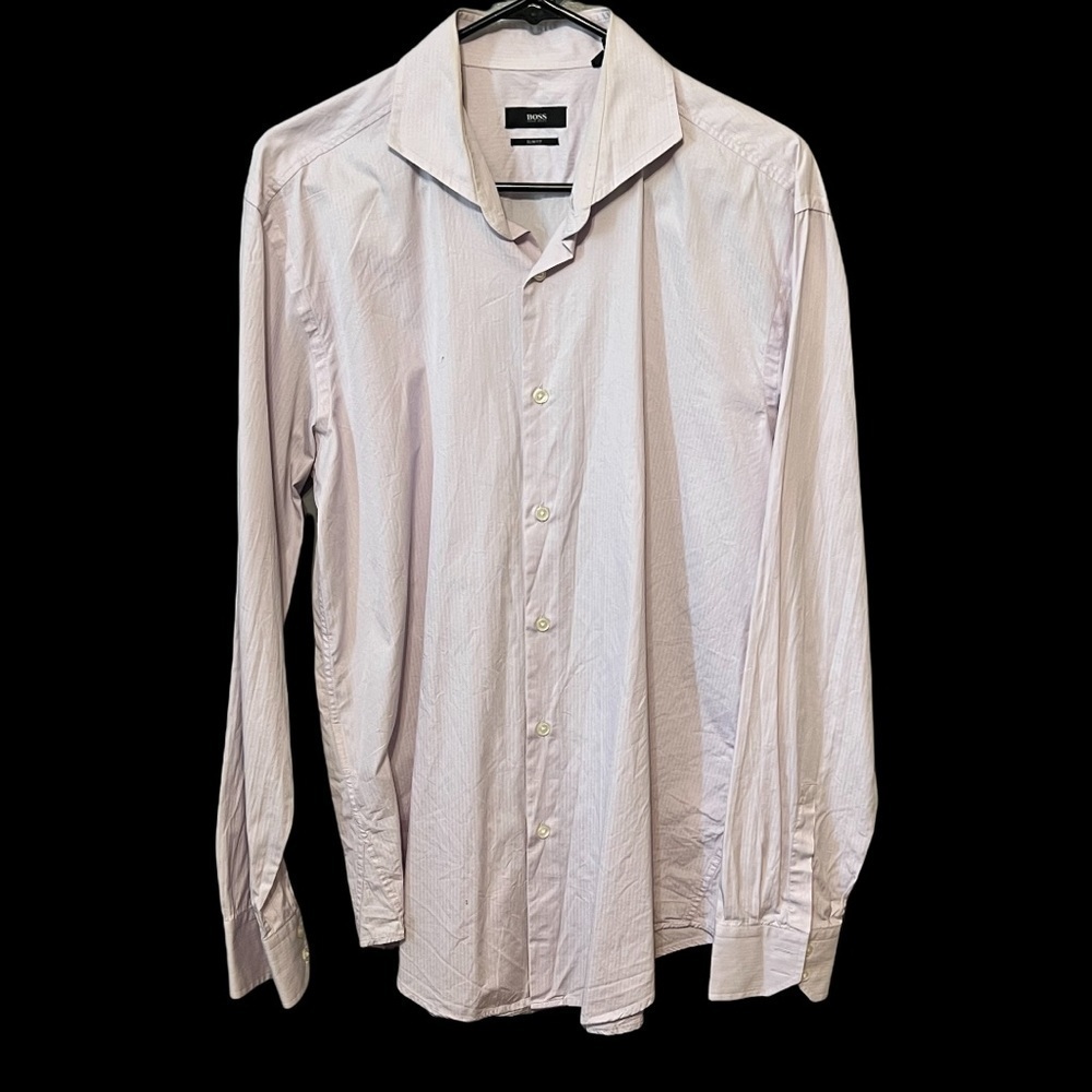 Hugo Boss Periwinkle Long Sleeve Slim Fit Casual Button Front Dress Shirt Small